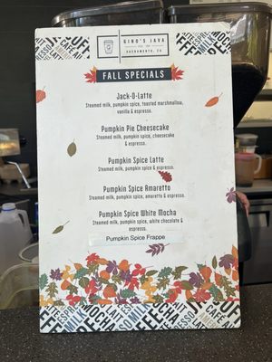 Menu photo 2 Gino's Java Sacramento, CA