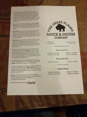 Menu photo 3 The Great Plains Sauce & Dough Ames, IA Menu photo 3 The Great Plains Sauce & Dough Ames, IA