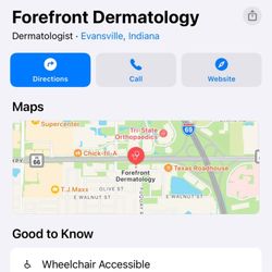 Forefront Dermatology Evansville, IN - When I called back. Rang and rang w/ no answer.