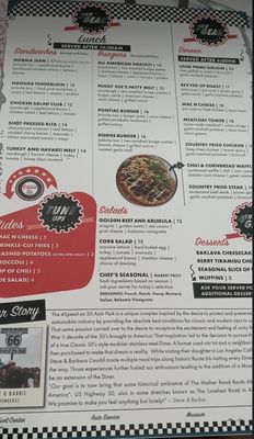 Menu photo 5 4 Speed on 50’s Diner Lawrenceburg, IN