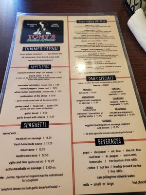 Menu photo 2 Tony's Italian Kitchen Englewood, OH Menu photo 2 Tony's Italian Kitchen Englewood, OH