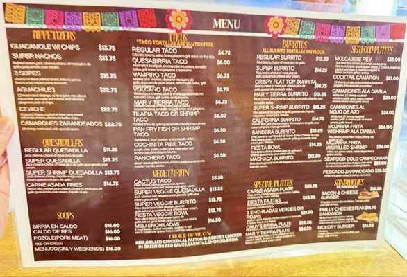 Menu photo 4 Chuy's Fiestas San Francisco, CA