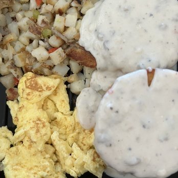 Over Easy - Paradise Valley - Biscuit Gravy with eggs and potatoes O'Brien - Breakfast & Brunch Near Me - Phoenix, Arizona