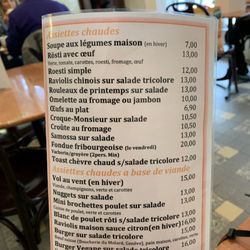 Confiserie Carac D Gremion - Menu