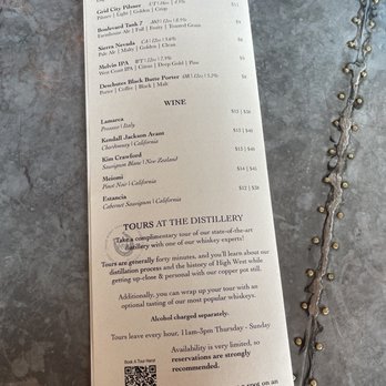 High West Distillery - Menu - Distilleries Near Me - Wanship, Utah High West Distillery - Menu - Distilleries Near Me - Wanship, Utah