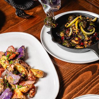 Edwin - Mustard Fingerlings and Brussels Sprouts - American Near Me - Breckenridge, Colorado Edwin - Mustard Fingerlings and Brussels Sprouts - American Near Me - Breckenridge, Colorado