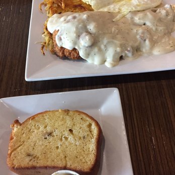 The Scratch Room - country fried steak was amazing and came with the best banana bread we have ever had. Hash browns were fluffy and eggs cooked as desired - Breakfast & Brunch Near Me - Anaheim, California The Scratch Room - country fried steak was amazing and came with the best banana bread we have ever had. Hash browns were fluffy and eggs cooked as desired - Breakfast & Brunch Near Me - Anaheim, California