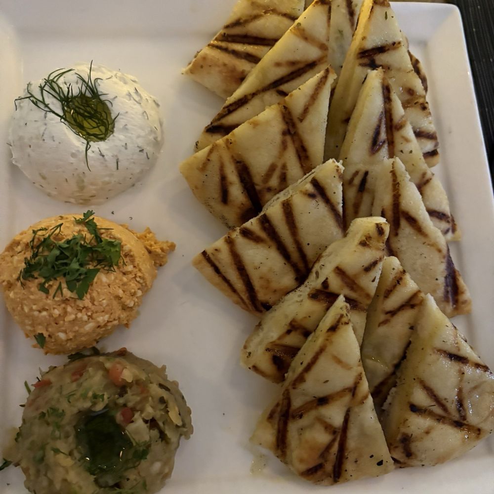 Amazing flat bread and great spreads! Amazing flat bread and great spreads!