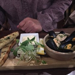 The Square - Warm seafood starter (mix of mussels and prawns in a broth) with a fennel salad and aioli on the side.