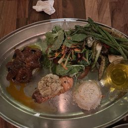 Lobster, octopus, veggies, rice, potatoes all so deliciously prepared and seasoned!! Oh my!
