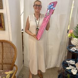 Erica and the beautifully wrapped gift!