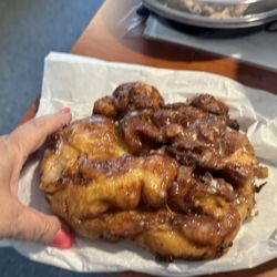 Apple fritter size compared to hand