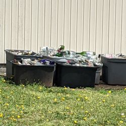 Satek Winery - Recycling bins out back.