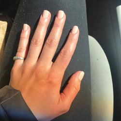 Nails By Kelsy - Gel over my natural nail in color 087 with a squared nail. First time getting gel and I really love them.