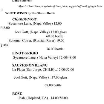 The Baked Potato - Menu as of 12/2024 - Jazz & Blues Near Me - Studio City, California