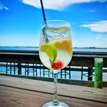 River Rocks Dining Dockside - The pear sangria is absolutely amazing! And look at that view - Seafood Near Me - Rockledge, Florida