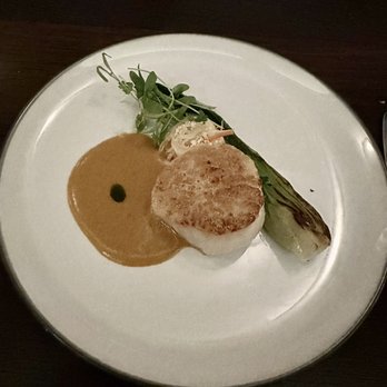 Perle Restaurant - Seared scallop amuse bouche - thanks Chef Dean! - New American Near Me - Pasadena, California
