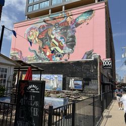 Angry Dog - Mural on side of angry dog