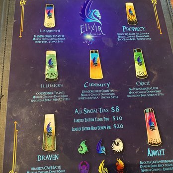 Elixir Tea Bar - Menu - Bubble Tea Near Me - Costa Mesa, California