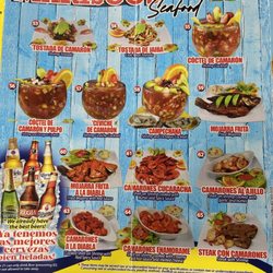 Seafood menu