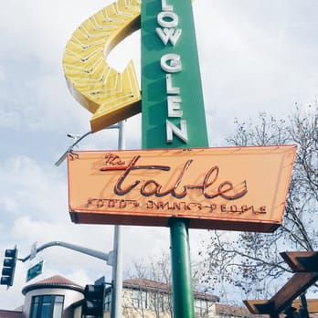 The Table - Huge sign outside at the corner of Lincoln and Willow - New American Near Me - San Jose, California