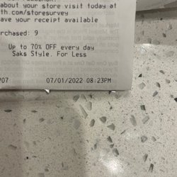 Saks OFF 5TH - Time stamp