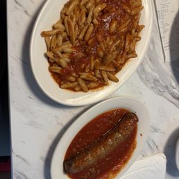 Cavatelli with side of sausage. Cavatelli with side of sausage.