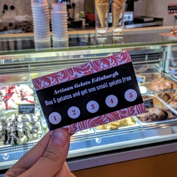 Artisan Gelato - Buy 5 gelati and the next one is free! - Ice Cream & Frozen Yogurt Near Me - Edinburgh, EDH