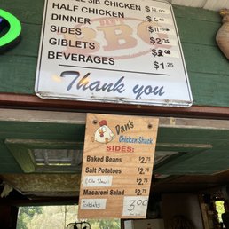 the menu and prices