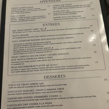 Coco Bistro & Bar - Menu (dinner) - Coffee & Tea Near Me - Chapel Hill, North Carolina Coco Bistro & Bar - Menu (dinner) - Coffee & Tea Near Me - Chapel Hill, North Carolina