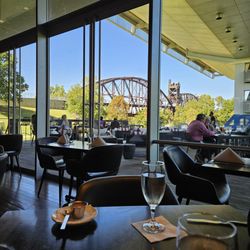 42 bar and table - View of Arkansas River Bridge