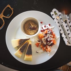 Evermore - Sweet hummus with fruit salad brunch