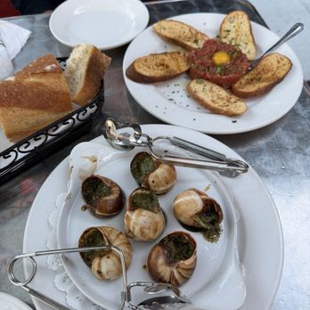 Chez Maman East - Escargot, Beef Tartare and Dijon Mustard - French Near Me - San Francisco, California