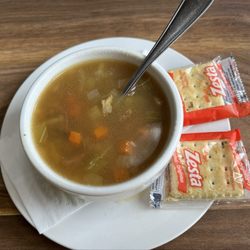 Tincap Restaurant - My lunch special started with beef soup. Yum!! Home made - not from a can.