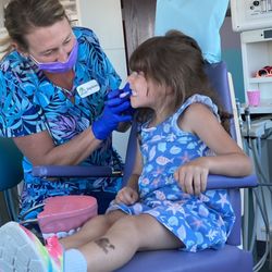 Lone Tree Pediatric Dentistry - 5 year old willingly getting her teeth cleaned. Hallelujah!