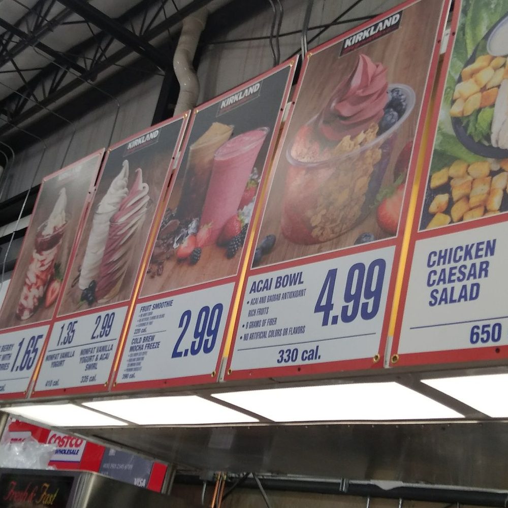 New menu- no chocolate yogurts or polish dogs, but new all pastor salad and acai bowls