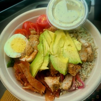 Jason's Deli - BLT bowl (quinoa, lettuce, bacon, chicken, tomato, pickled onion, egg, ranch) - Delis Near Me - Memphis, Tennessee Jason's Deli - BLT bowl (quinoa, lettuce, bacon, chicken, tomato, pickled onion, egg, ranch) - Delis Near Me - Memphis, Tennessee