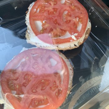 Western Bagel - My open faced toasted bagel with cream cheese and tomato - Bakeries Near Me - Van Nuys, California