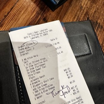 Food + Beer - Thank you Alycea! She is the best! - Sports Bars Near Me - Lakeland, Florida Food + Beer - Thank you Alycea! She is the best! - Sports Bars Near Me - Lakeland, Florida
