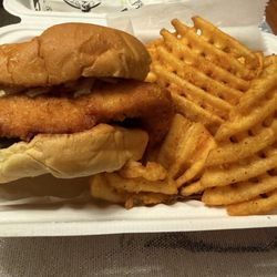 House of Wings - Fried chicken sandwich with waffle fries