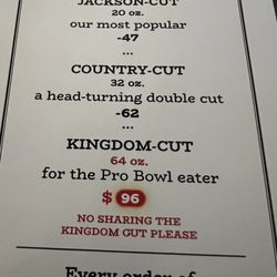Jackson Grille - Prime rib cuts offered.