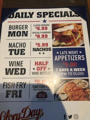 Menu photo 4 Glory Days Grill Lutz, FL Menu photo 4 Glory Days Grill Lutz, FL