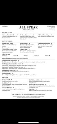 Menu photo 8 All Steak Restaurant Cullman, AL Menu photo 8 All Steak Restaurant Cullman, AL