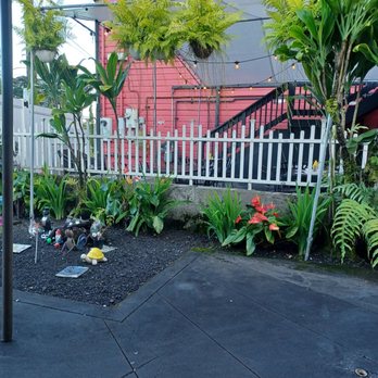Hilo Burger Joint - Hanging out in their courtyard/waiting area for a takeout order - Burgers Near Me - Hilo, Hawaii Hilo Burger Joint - Hanging out in their courtyard/waiting area for a takeout order - Burgers Near Me - Hilo, Hawaii
