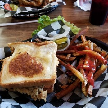 The Coneburg Grill And Pub - Chicken fried steak sandwich and fries - American Near Me - Peabody, Kansas The Coneburg Grill And Pub - Chicken fried steak sandwich and fries - American Near Me - Peabody, Kansas