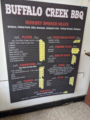 Menu photo 1 Buffalo Creek BBQ Keene, TX Menu photo 1 Buffalo Creek BBQ Keene, TX