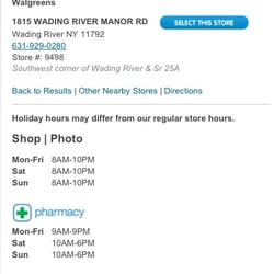 Walgreens - Store Hours & Other Pertinent Info