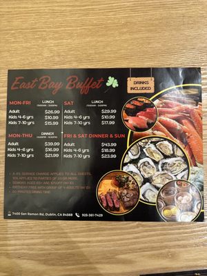 Menu photo 2 East Bay Buffet Dublin, CA