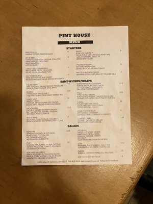 Menu photo 1 Baltimore Pint House Baltimore, OH