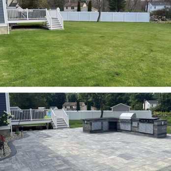 Evergreen Landscaping - Patio installation by the hardscaping crew at Evergreen Landscaping - Landscaping Near Me - Easton, Massachusetts